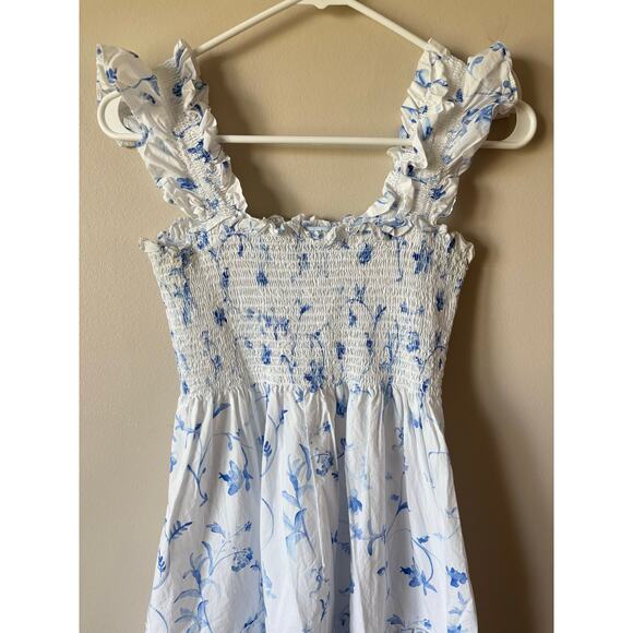 HILL HOUSE HOME Ellie Nap Dress Blue Botanical Floral S - Picture 4 of 9